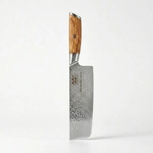 Mr Meat Master 7.1" Nakiri Knife Damascus Steel (Silver)